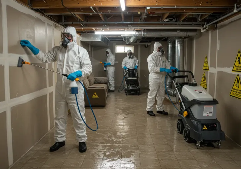 Basement Moisture Removal and Structural Drying process in Blair, NE